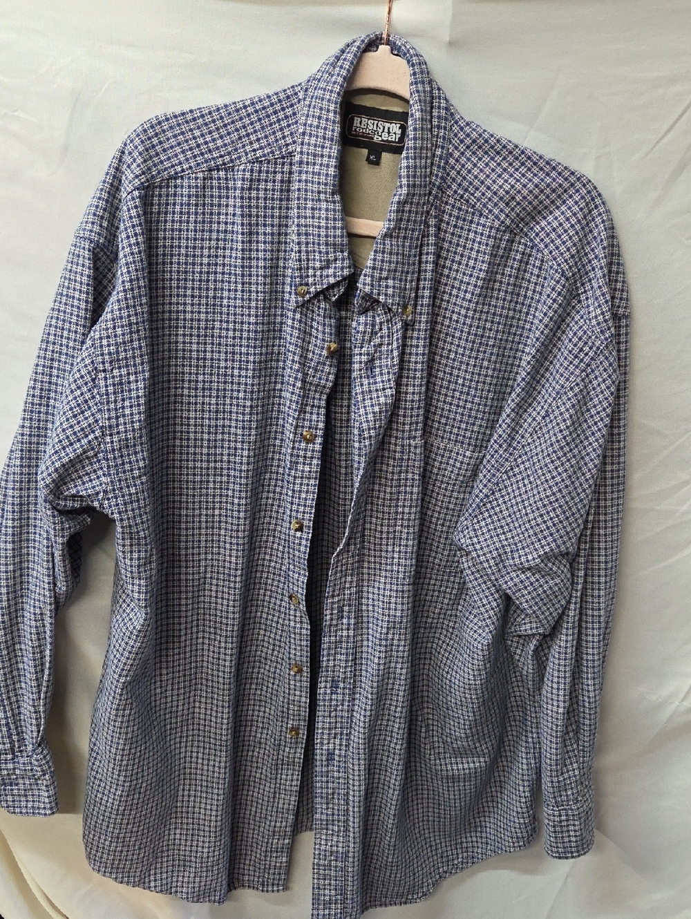 Resistol Gear Men’s Blue Plaid Button-Down Shirt XL